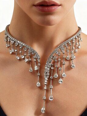 Elegant Water Drop Pendant Choker